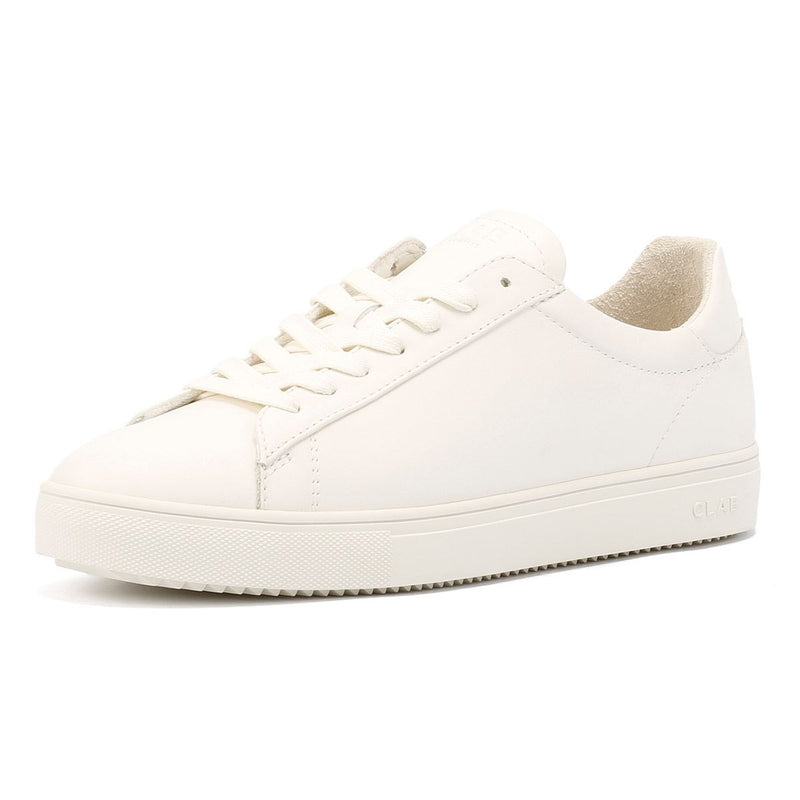 Clae Bradley Essentials Leather Men's Triple White Sneakers