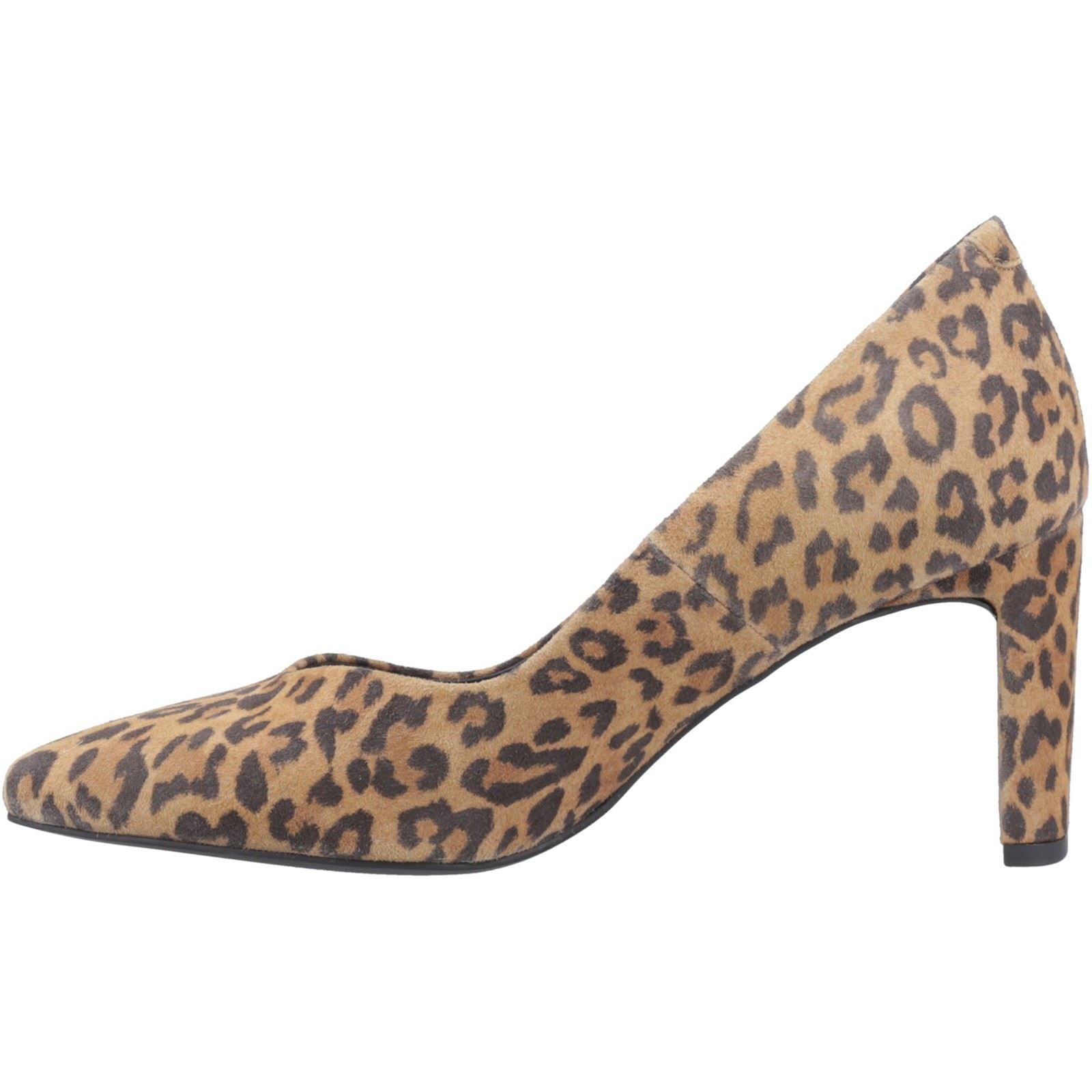 Hush Puppies Olivia Suede Women's Leopard Round Court Heels