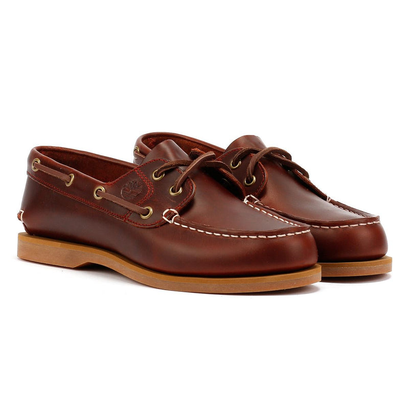 Timberland Classic 2 Eye Leather Women's Burgundy Boat Shoes
