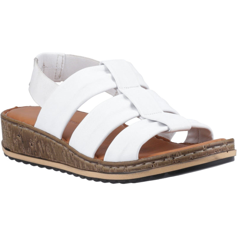 Hush Puppies Eden Wide Fit Leather Women's White Sandals
