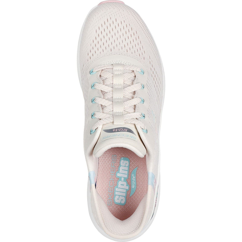 Skechers Arch Fit 2.0 - Easy Chic Textile Women's Natural/Pink Sneakers