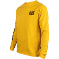 Caterpillar Trademark Banner Long Sleeve Cotton Men's Yellow T-Shirt