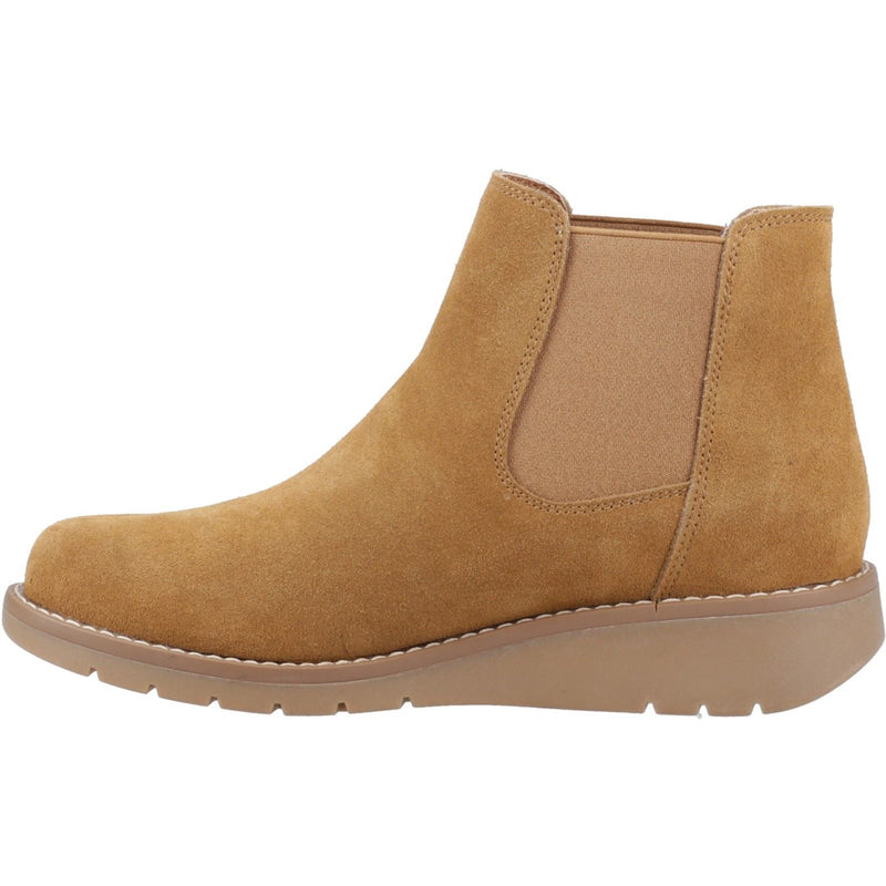 Hush Puppies Leonie Suede Women's Tan Flat Chelsea Boots