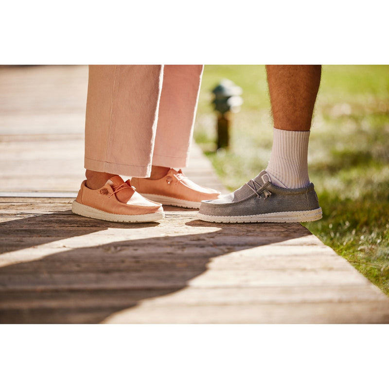 HEYDUDE Wendy Canvas 100% Cotton Women's Pink Loafers