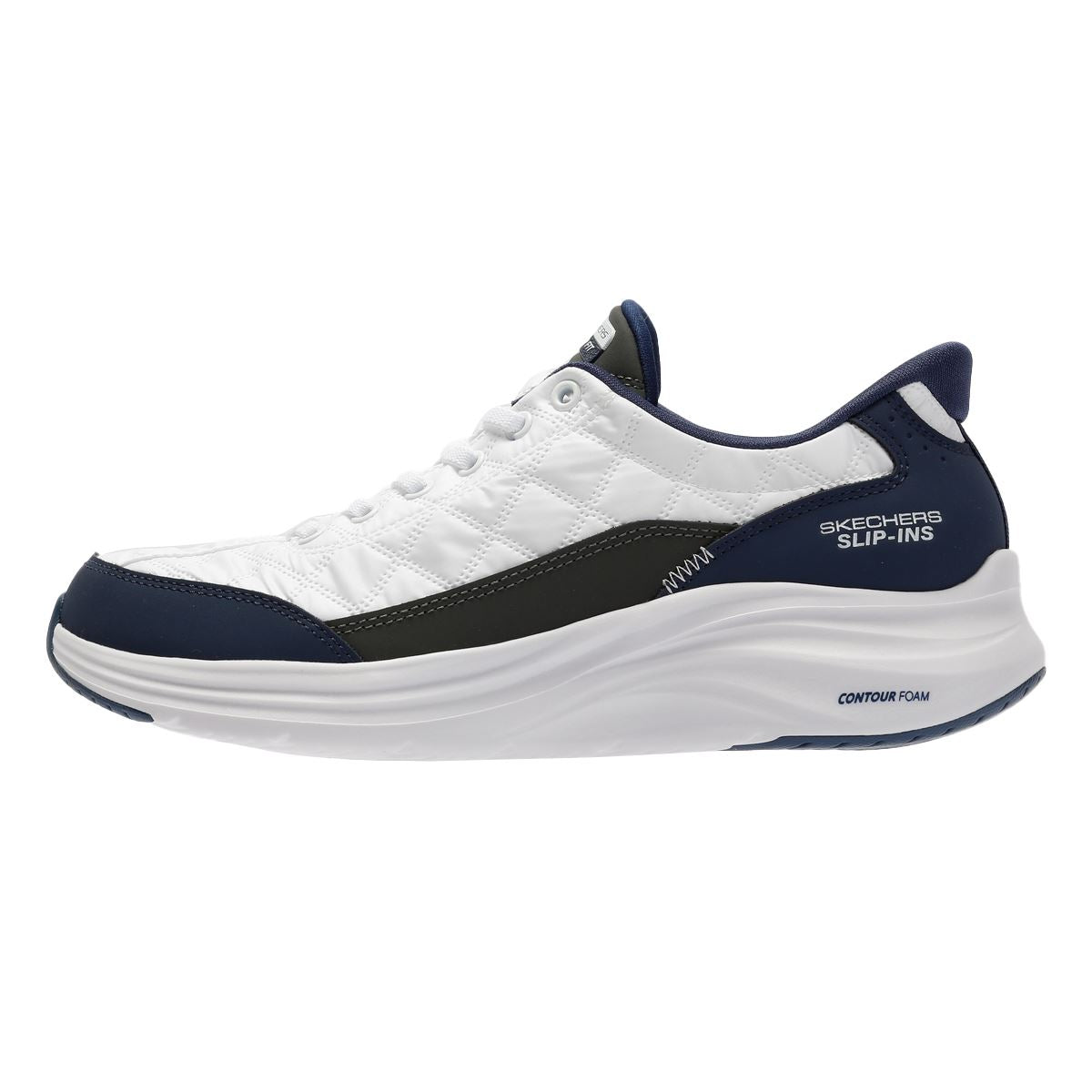 Skechers Slip-Ins Contour Foam Cozy Fit Women's White/Navy Sneakers