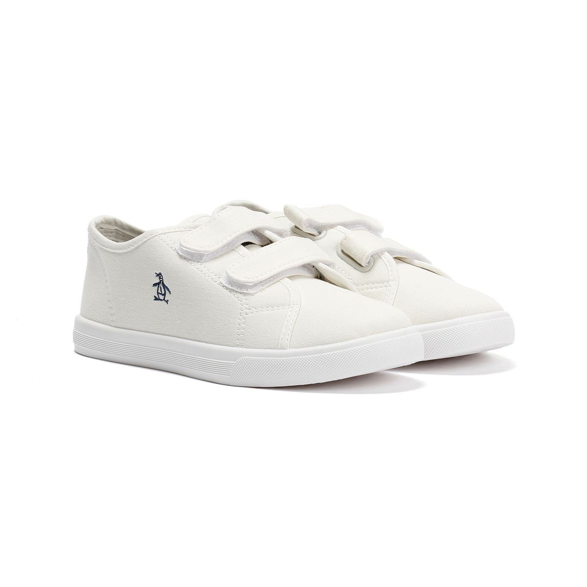 Penguin Junior Sparton Velcro White/Navy Sneakers