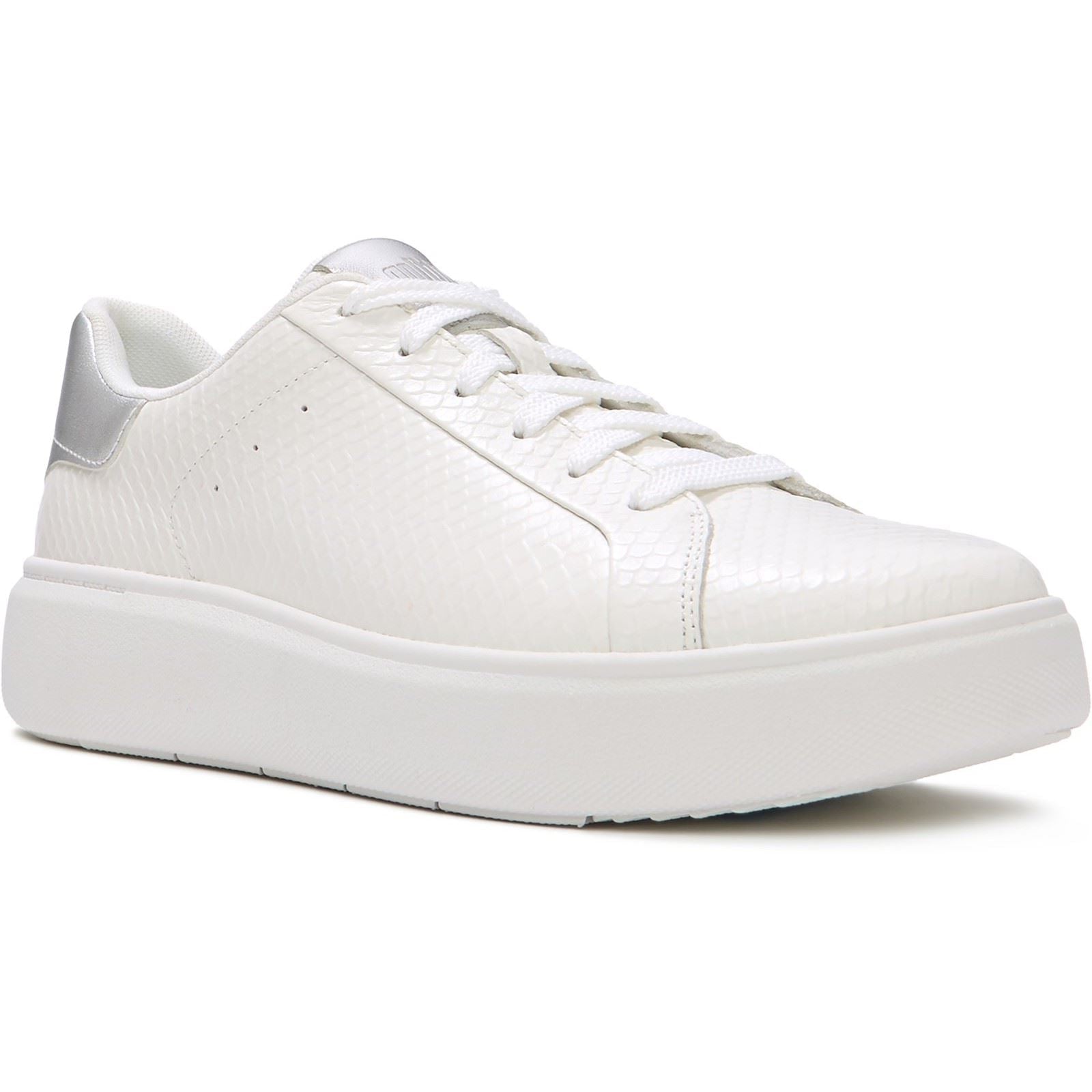 Fitflop RTG Lace Up Leather Women's Urban White/Silver Sneakers