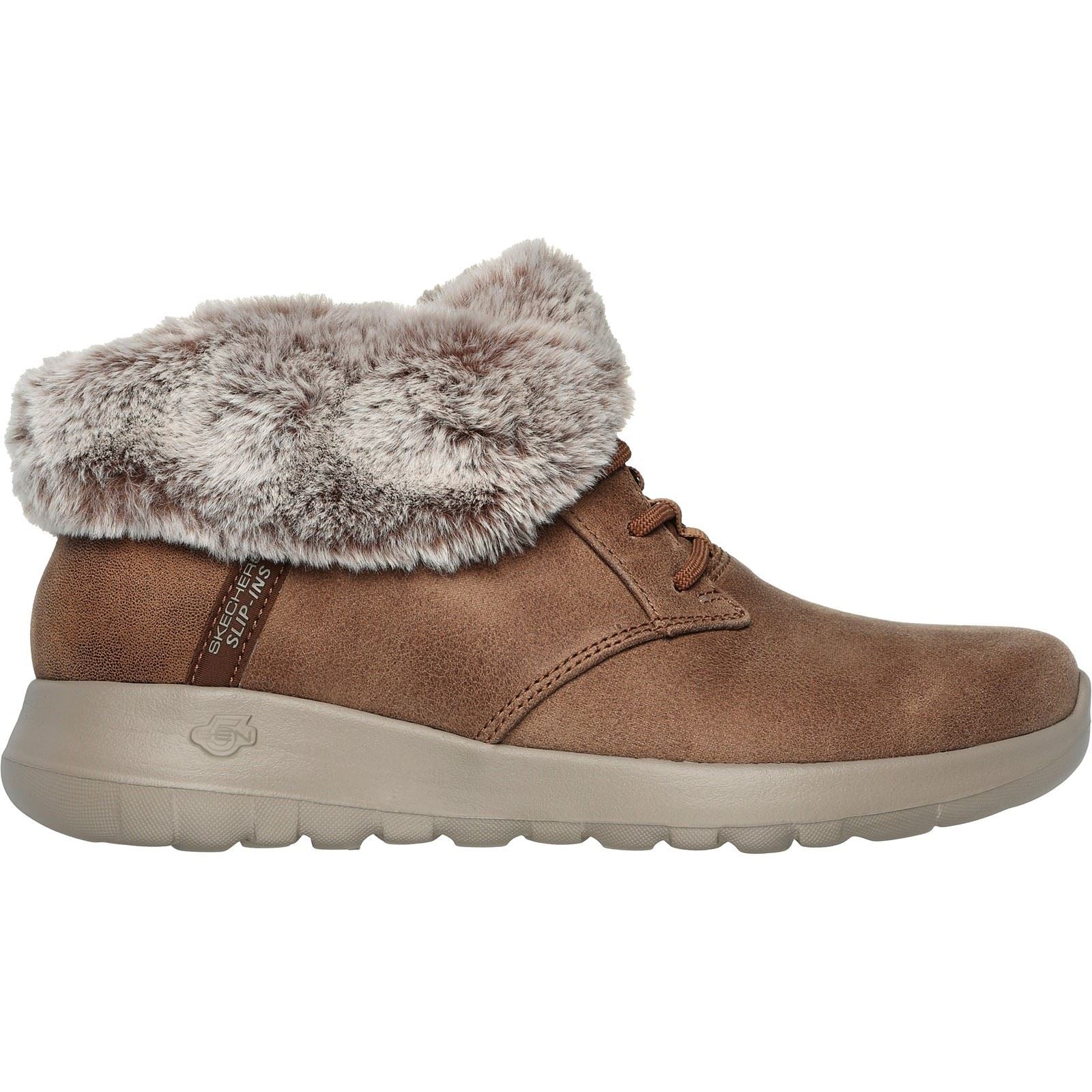 Skechers On-the-GO Joy Cozy Charm Synthetic Women's Chestnut Winter Ankle Boots