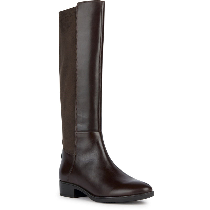 Geox D Felicity Leather Women's Coffee Boots