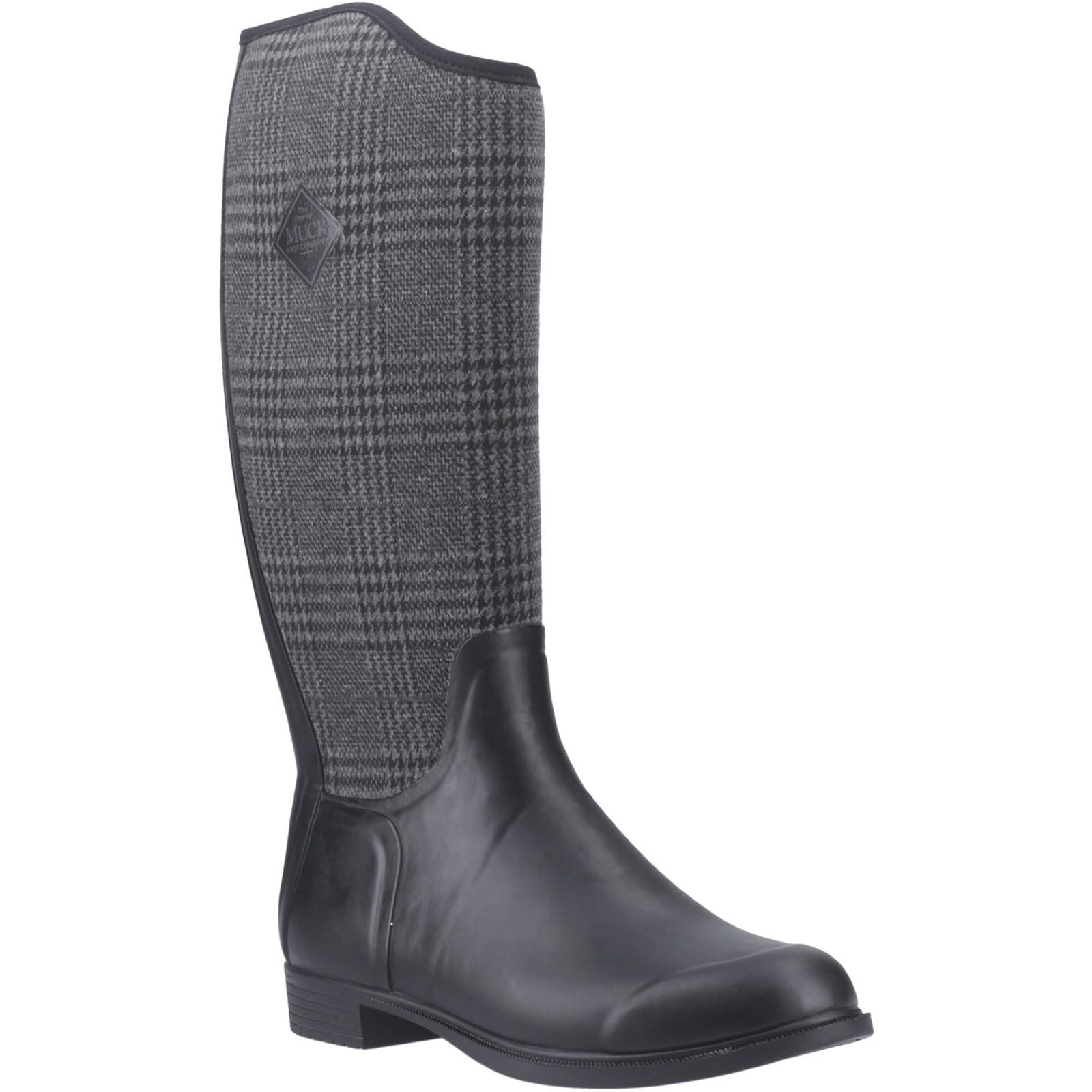Muck Boots Derby Tall Rubber Women's Black/Plaid Winter Knee High Boots