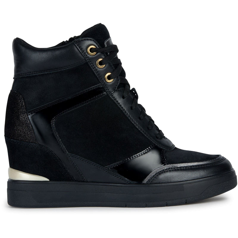 Geox D Maurica Leather Women's Black Sneakers