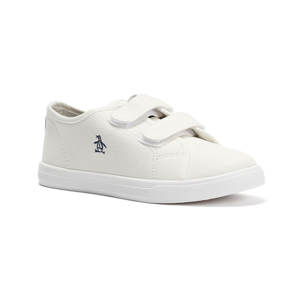 Penguin Junior Sparton Velcro White/Navy Sneakers