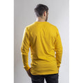 Caterpillar Trademark Banner Long Sleeve Cotton Men's Yellow T-Shirt