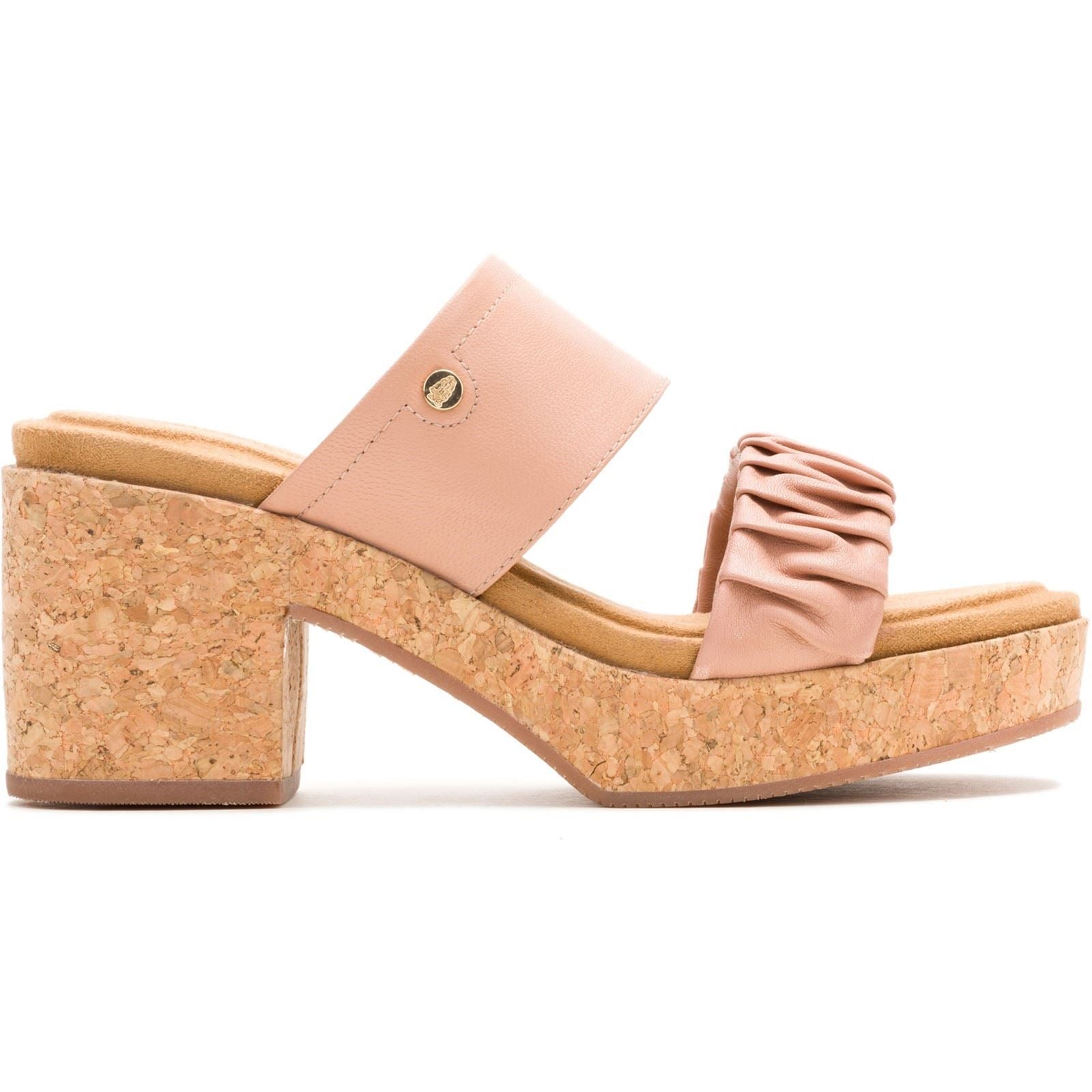 Hush Puppies Poppy Leather Women's Cafe Creme Heels