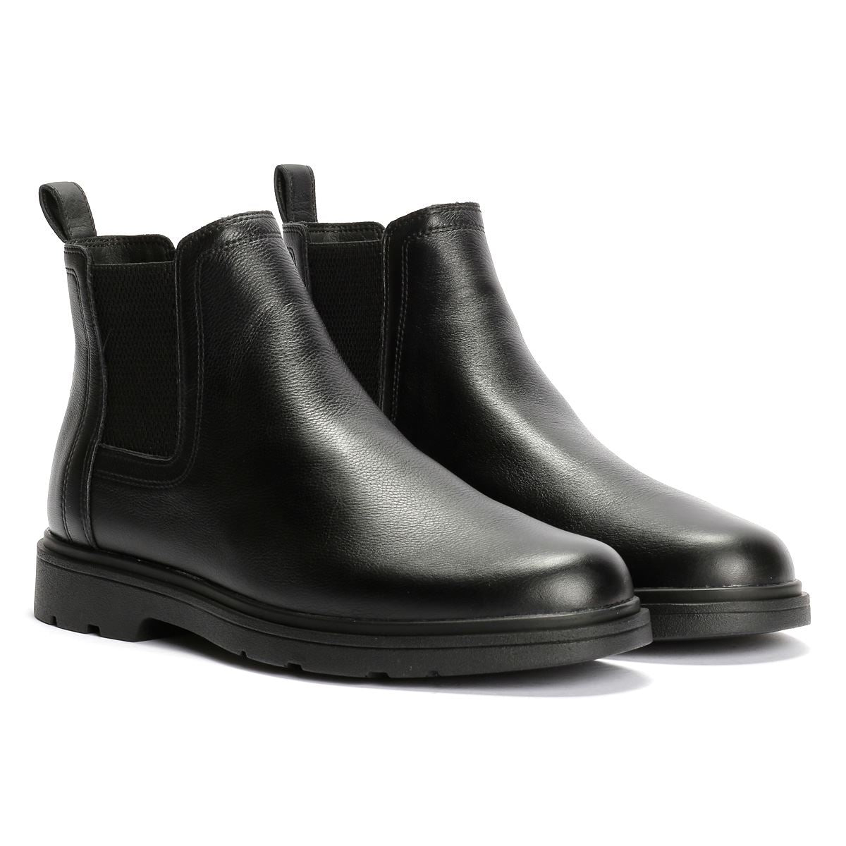 Geox Spherica EC1 C Tumble Leather Men's Black Boots