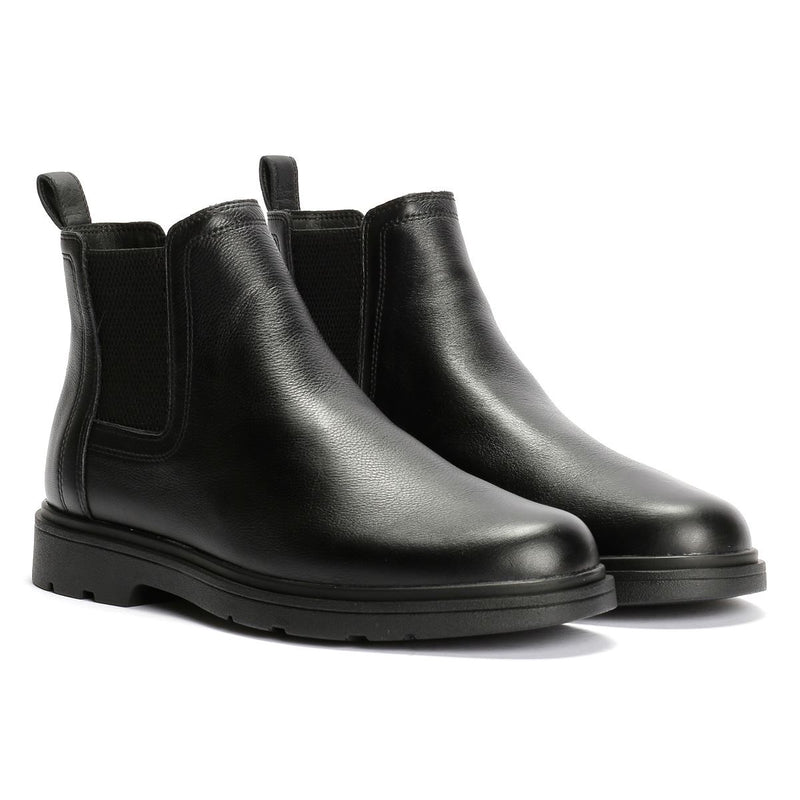 Geox Spherica EC1 C Tumble Leather Men's Black Boots
