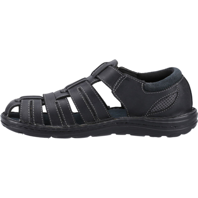 Hush Puppies Albert Leather Men's Black Sandals