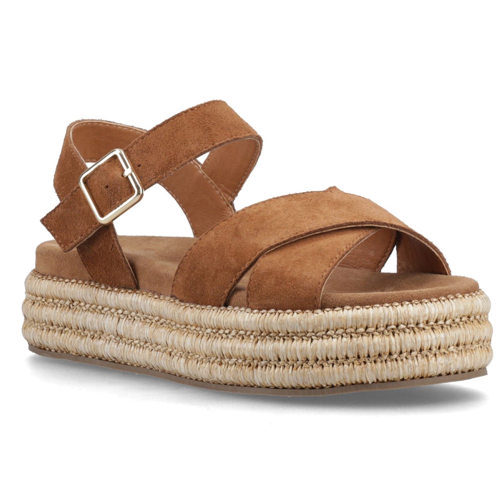 Hush Puppies Rosa Rafia Leather Women's Tan Sandals