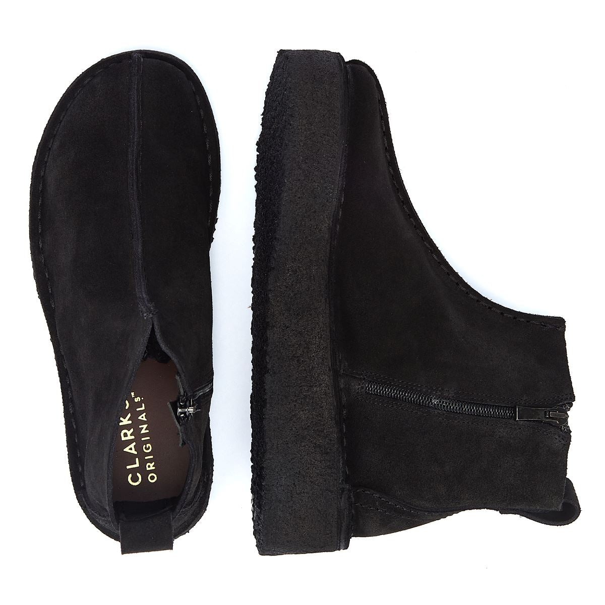 Clarks Originals Trek Wedge Suede Women's Black Boots