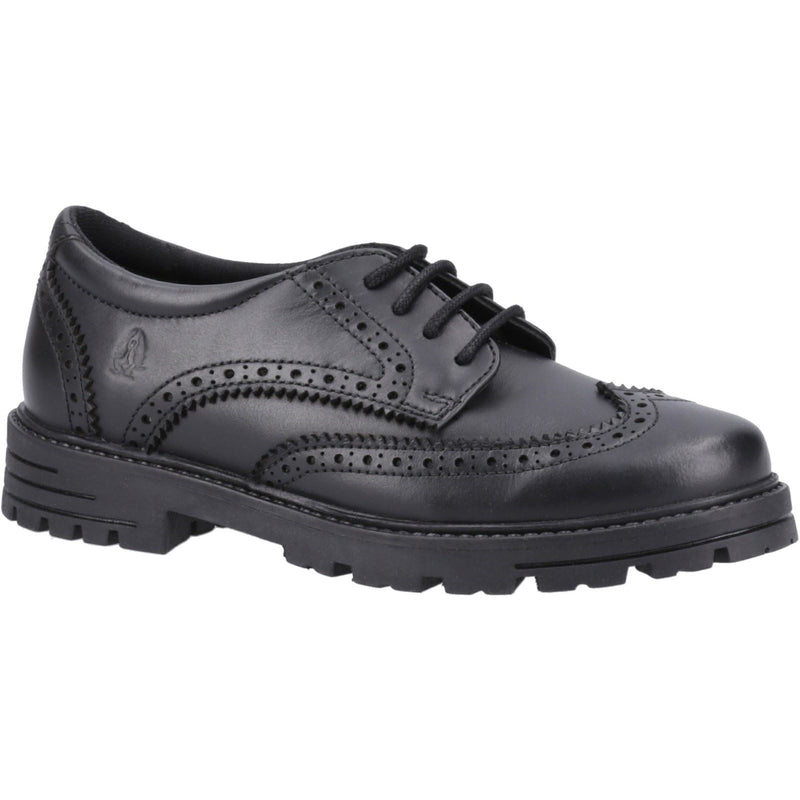 Hush Puppies Maxine Senior Leather Girls's Black Brogues