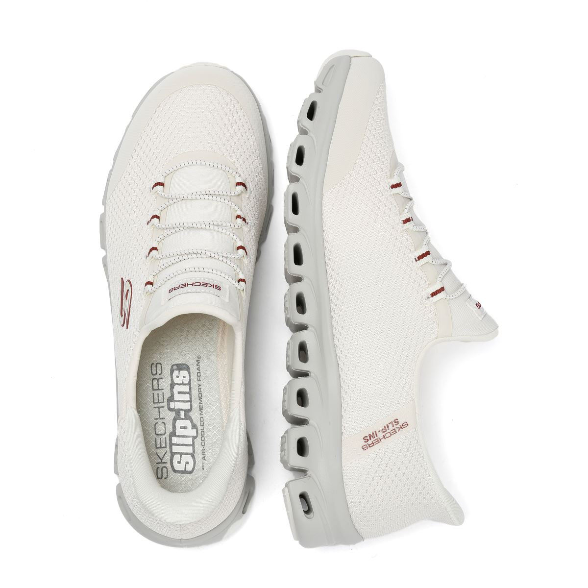 Skechers Slip-Ins Glide Step Vibey Mesh Women's White Sneakers