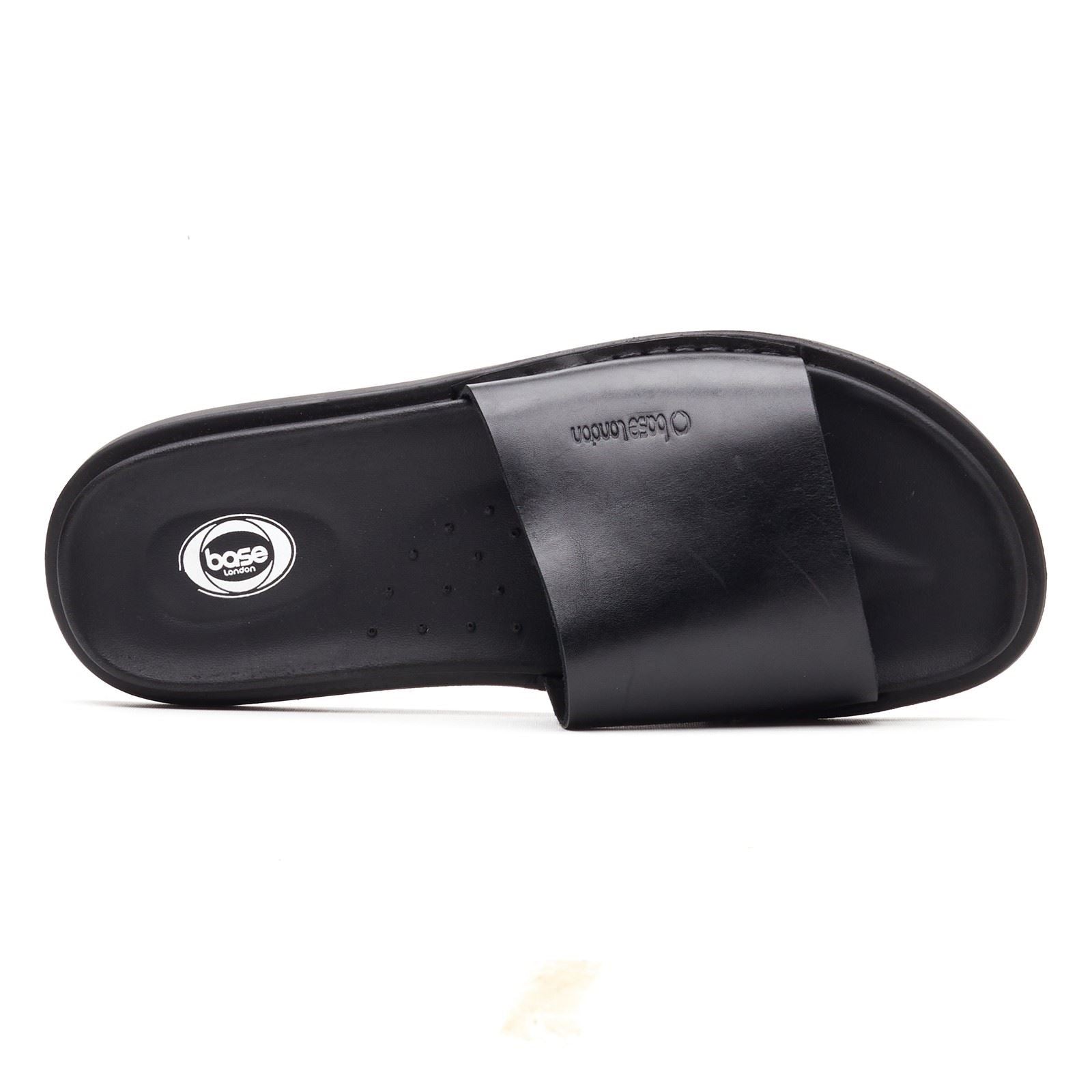 Base London Albany Leather Men's Black Slides