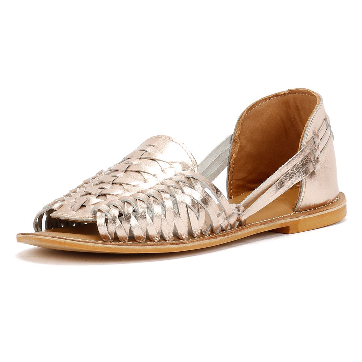 Tower London Hurache Leather Women's Gold Metallic Sandals