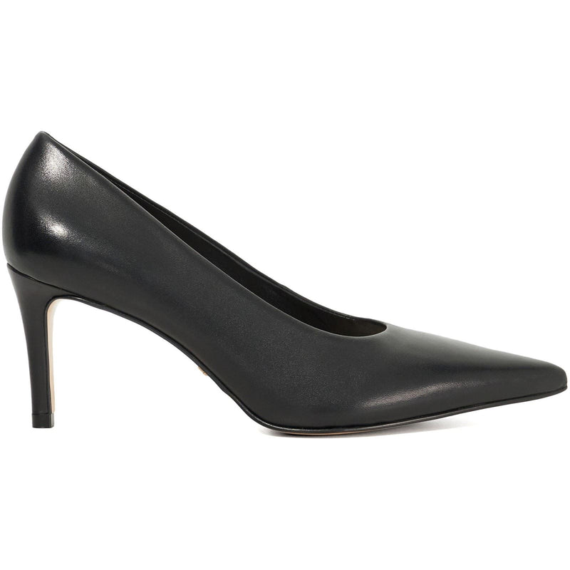 Dune Aspiring Leather Women's Black Heels
