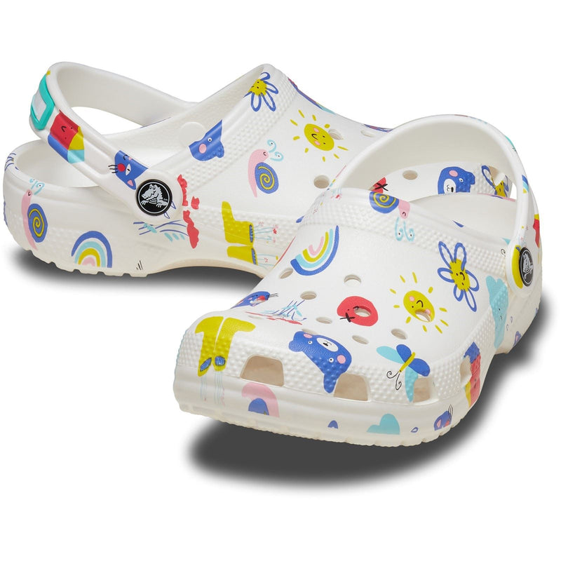 Crocs Classic Graphic Synthetic White/Multi Loafers