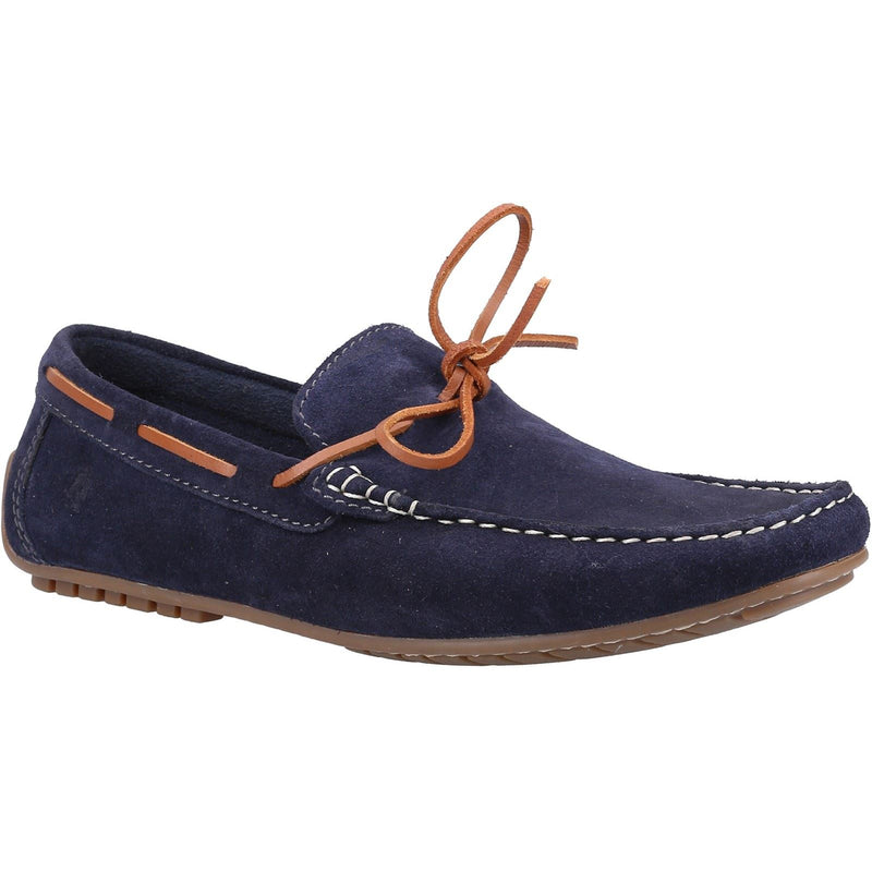 Hush Puppies Reuben Suede Men's Navy Boat Shoes