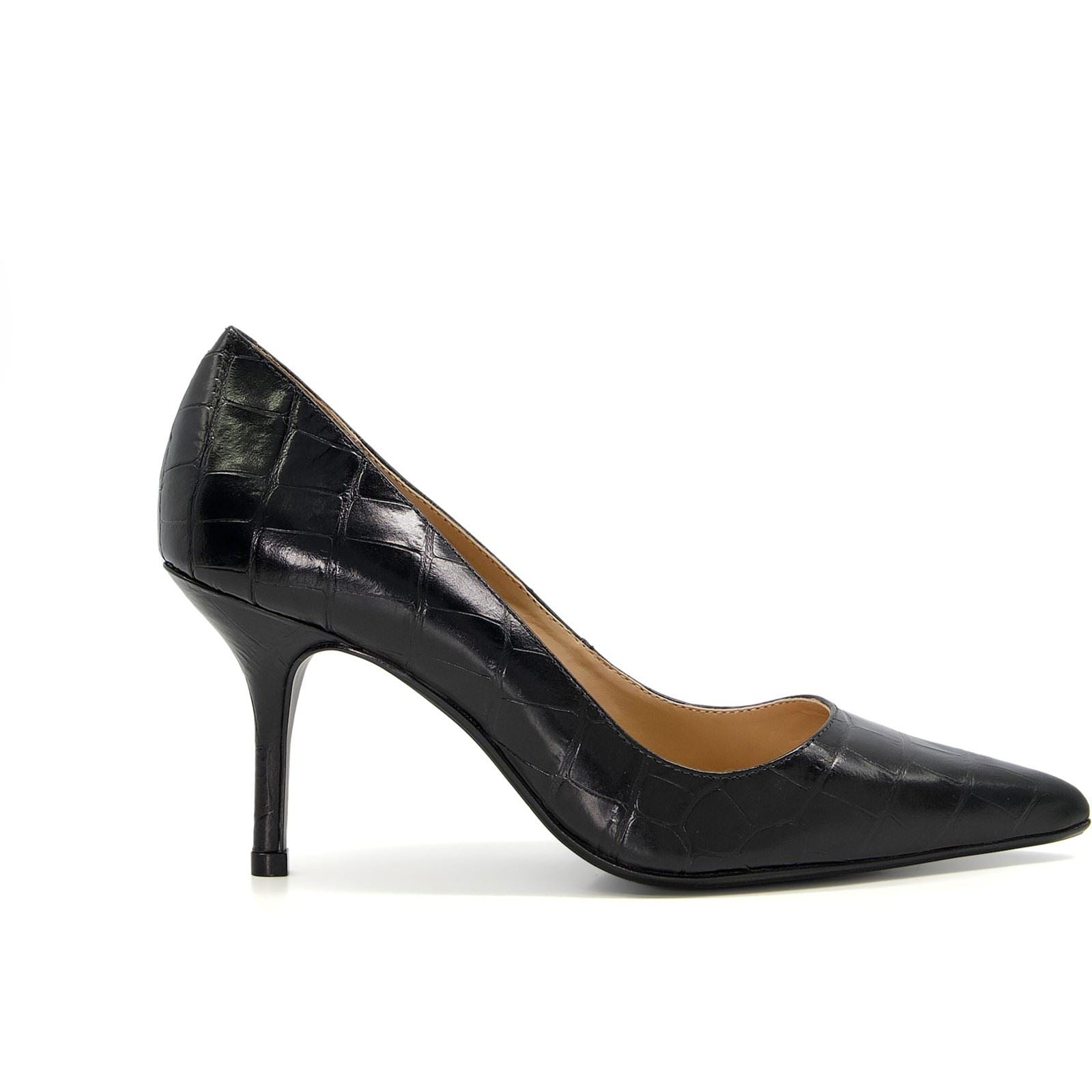 Dune Bold Leather Women's Black Heels