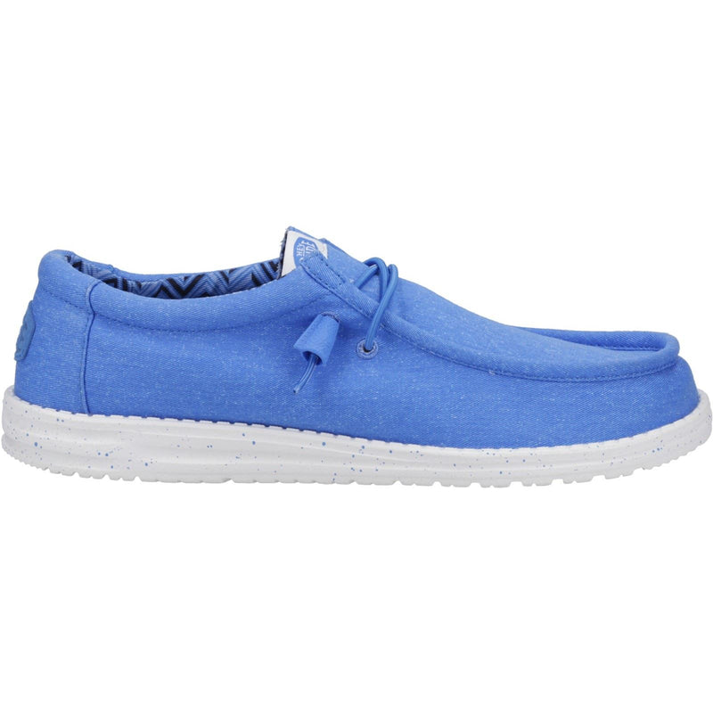 HEYDUDE Wally Canvas 100% Cotton Men's Blue Boat Shoes