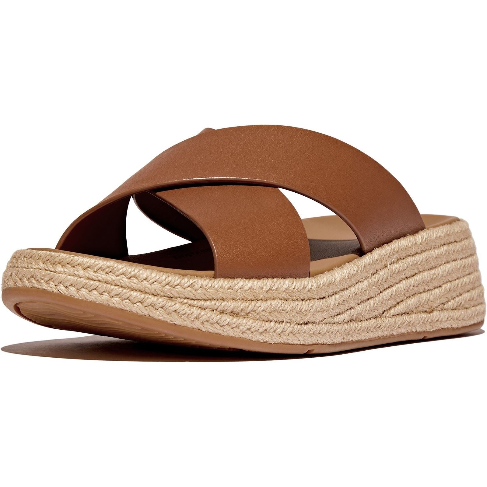 Fitflop F-Mode Cross Leather Women's Deep Tan Sandals