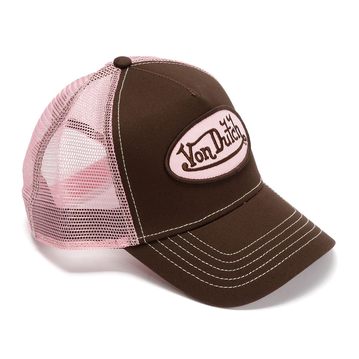 Von Dutch Staple Trucker Cotton Choc/Pink Caps