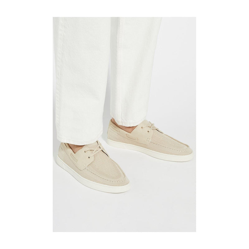 Dune Blaizerss Fabric Men's Cream Boat Shoes