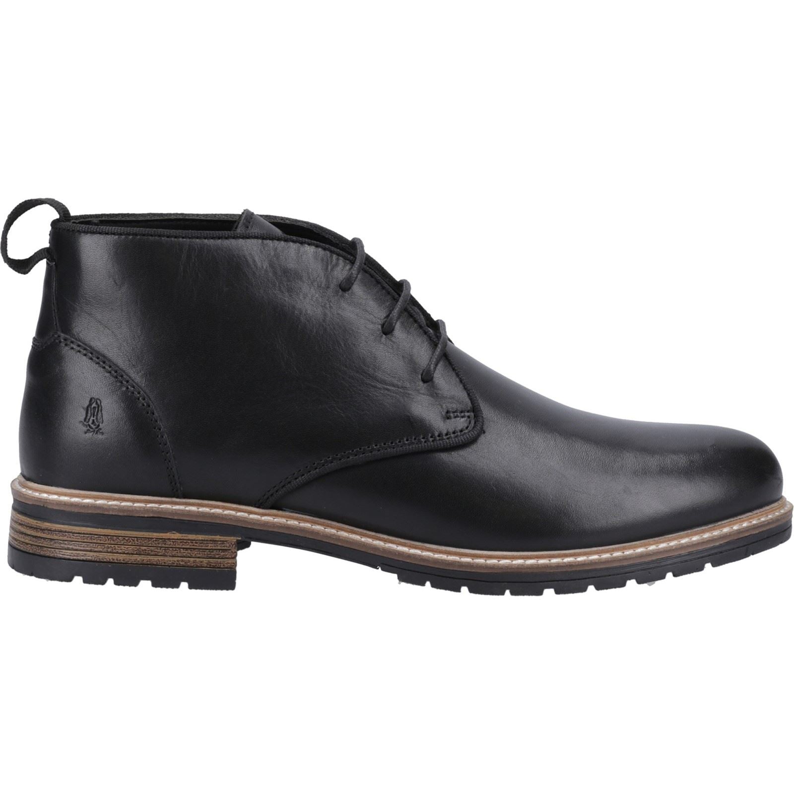 Hush Puppies Ricky Leather Men's Black Ankle Boots