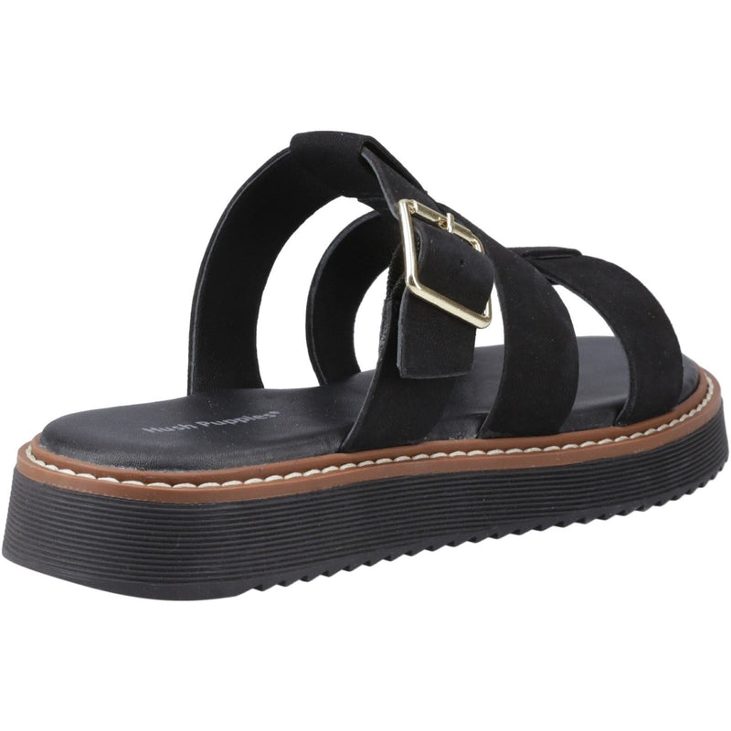 Hush Puppies Celeste Slide Leather Women's Black Sandals