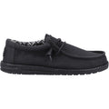 HEYDUDE Wally Canvas 100% Cotton Men's Black Boat Shoes