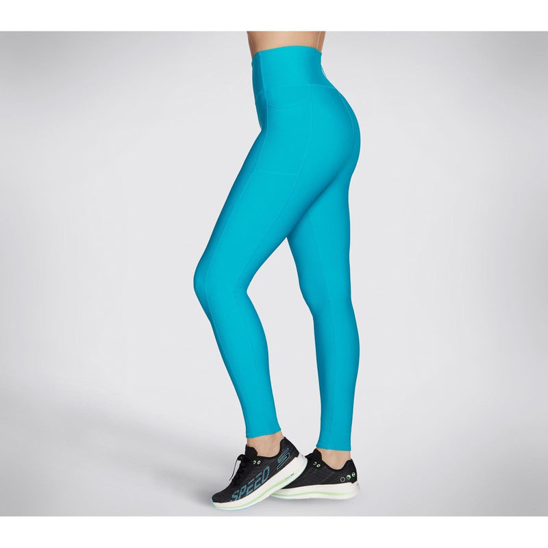 Skechers Performance GOFLEX Rib Nylon Women's Blue Sports Leggings