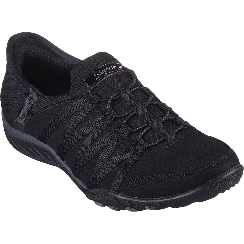 Skechers Breathe-Easy - Roll-With-Me Textile Women's Black Sneakers