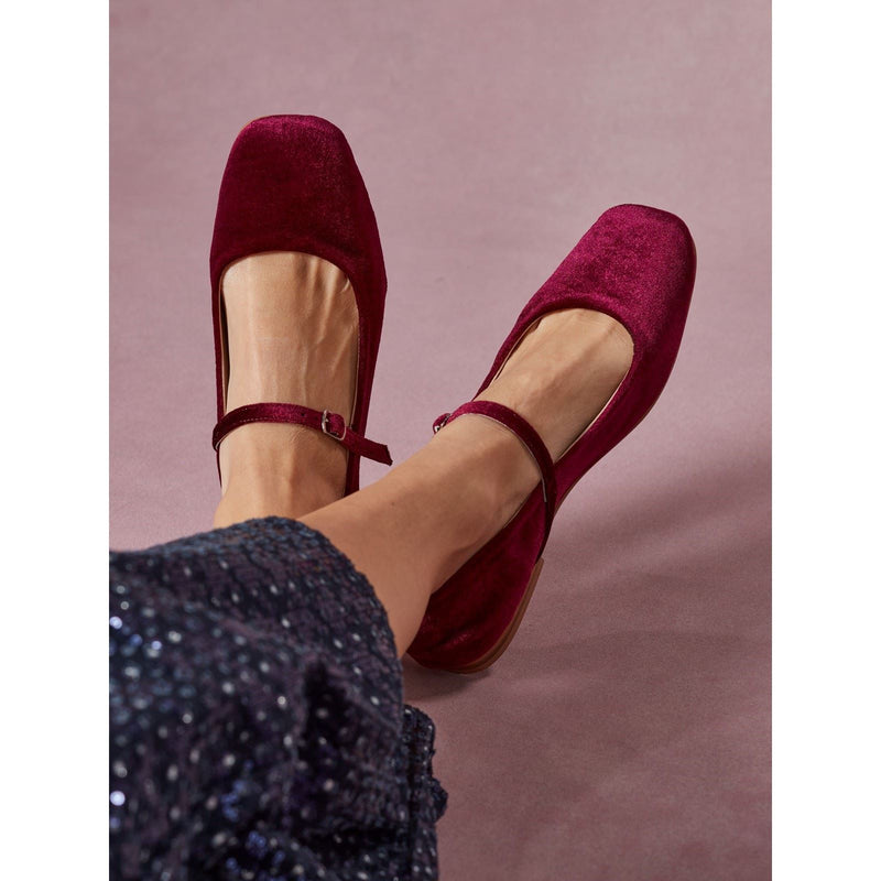 Hush Puppies Pasha Velvet Women's Bordeaux Shoes