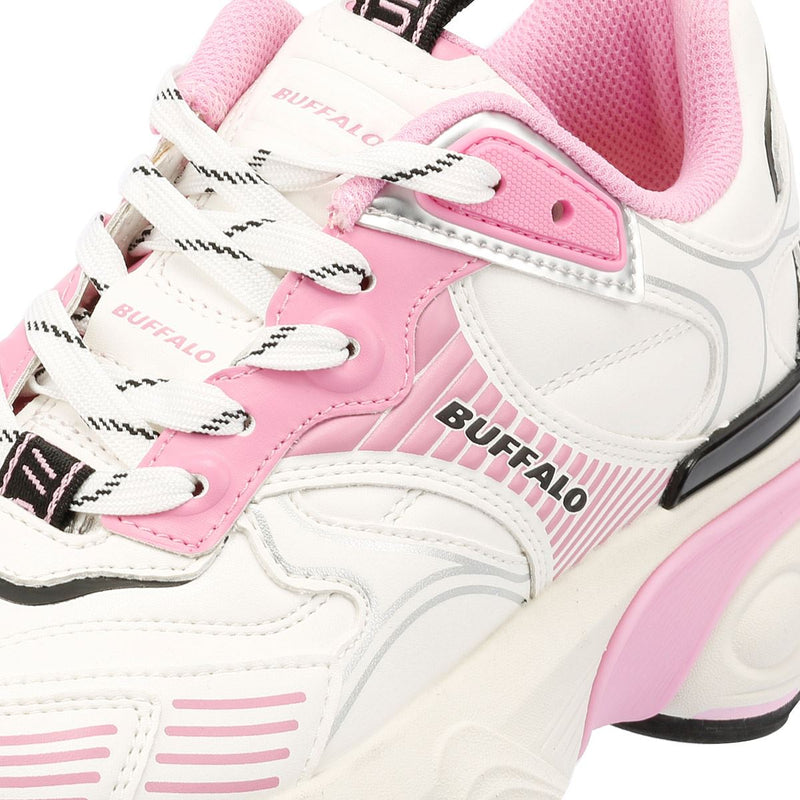 Buffalo Truck Women's White/Pink Sneakers