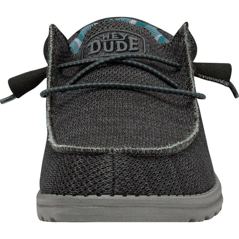 HEYDUDE Wally Sox Faux Suede Men's Charcoal Boat Shoes