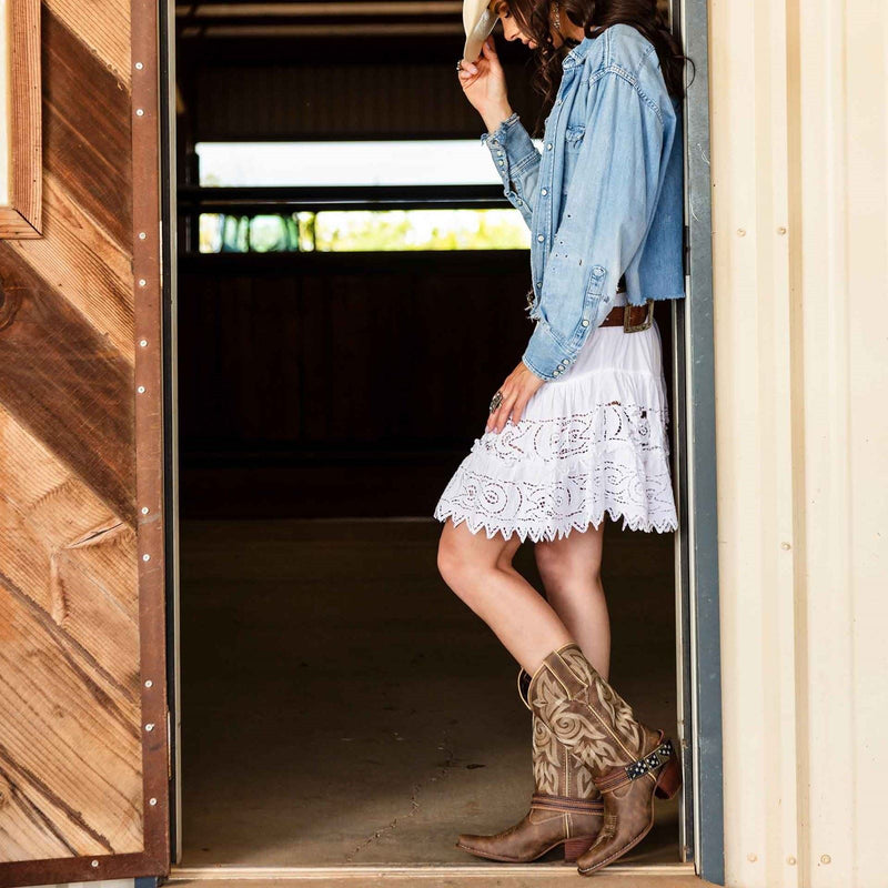 Durango Crush Flag Leather Men's Brown/Khaki Boots