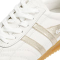 Gola Stadium Leather Women's White/Gold Sneakers