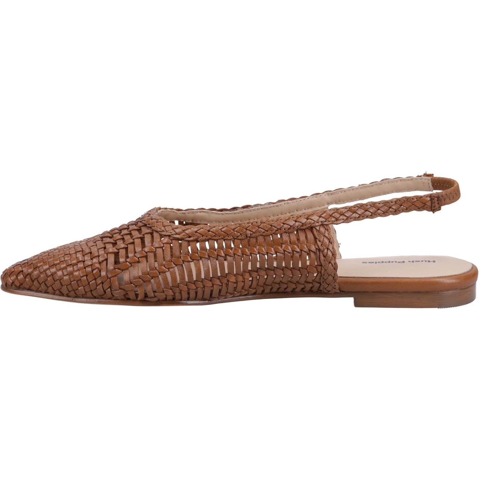 Hush Puppies Dalia Woven Leather Women's Tan Flats