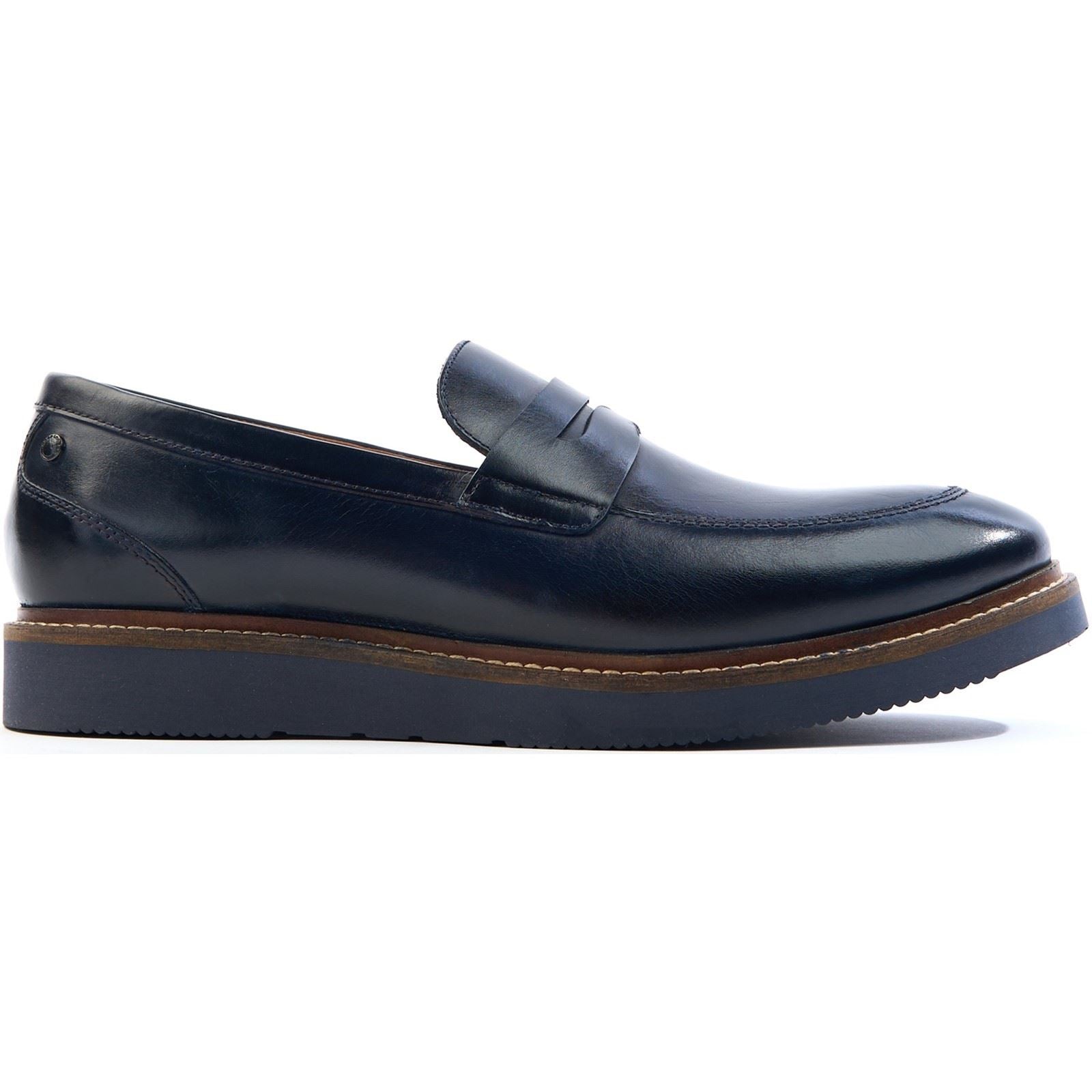 Base London Sid Leather Men's Navy Loafers