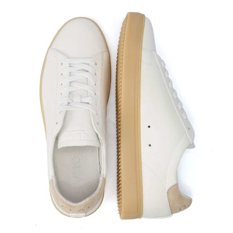 Clae Bradley Leather Men's White/Natural Gum Sneakers