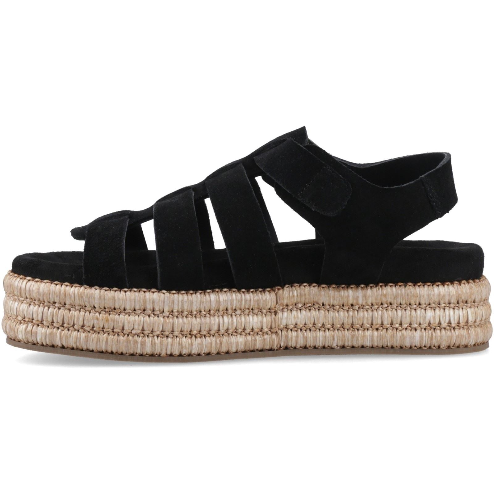 Hush Puppies Rosetta Gladiator Leather Women's Black/Tan Sandals