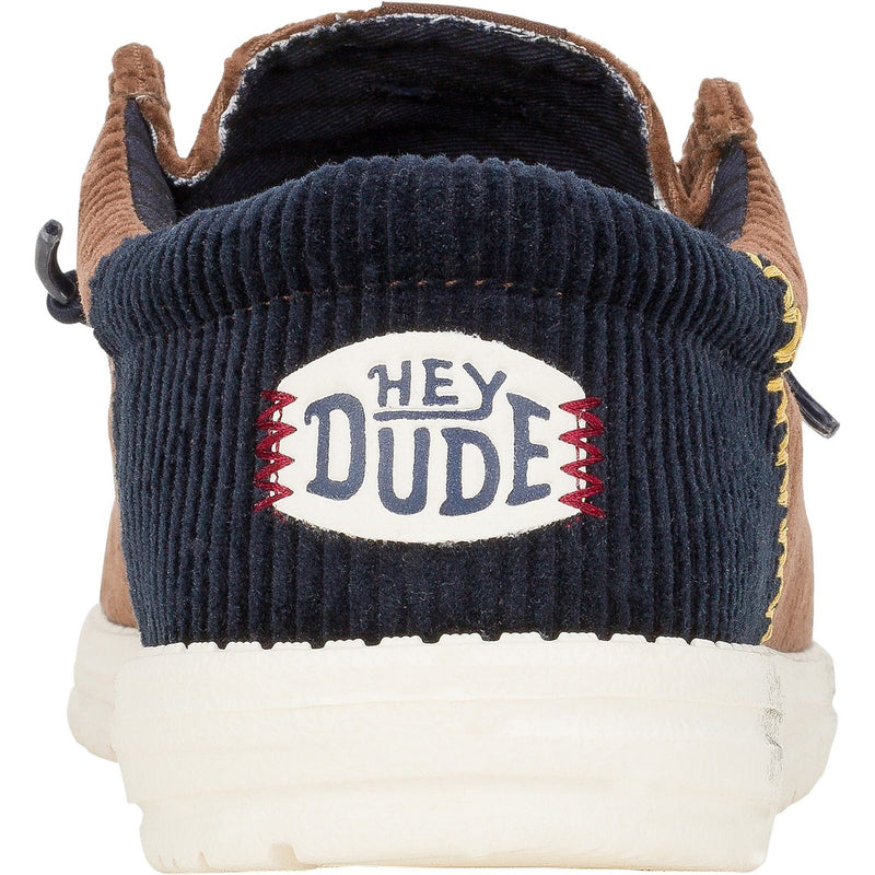 HEYDUDE Wally Funk Corduroy Textile Men's Espresso/Blue Jean Boat Shoes
